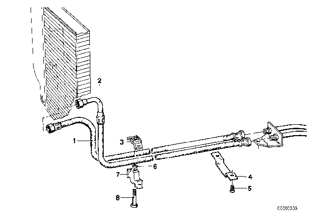 1980 BMW 528i Transmission Oil Cooling Diagram 1