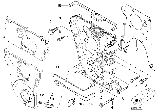 1995 BMW 318ti Engine Crankshaft Position Sensor Diagram for 12141247259