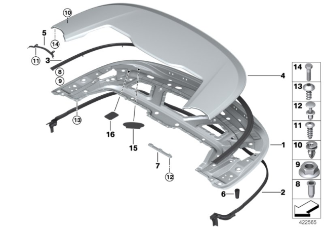 2008 BMW 135i Cover, Folding Top Flap, Right Diagram for 51177168618