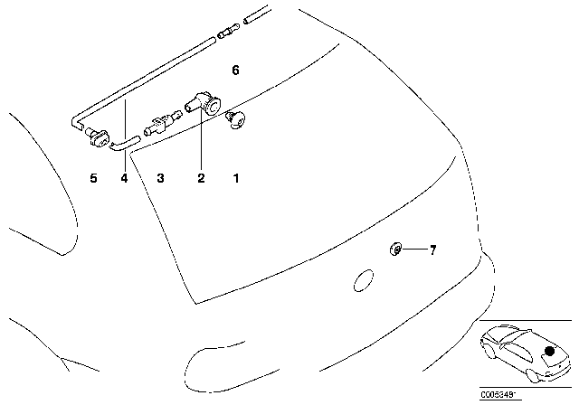 2006 BMW X5 Grommet, Hose Line Diagram for 61688252748