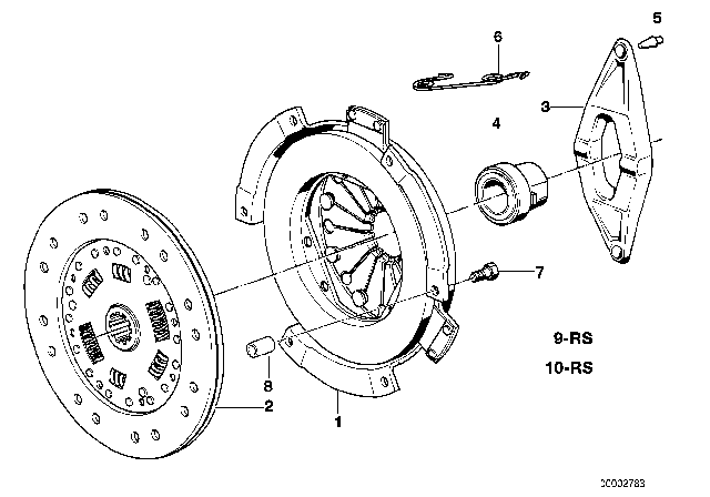 1989 BMW 325ix Gearshift / Clutch Diagram