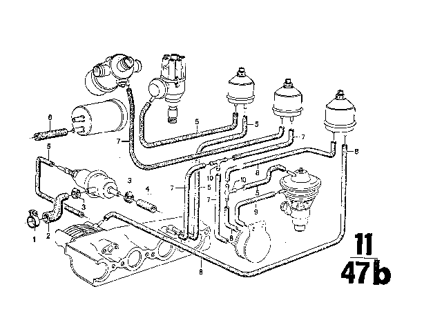 1976 BMW 3.0Si Emission Control Diagram 2