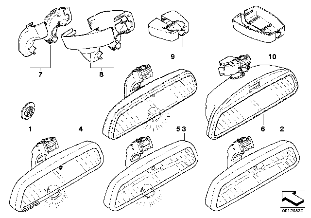 2009 BMW X3 Interior Mirror Diagram