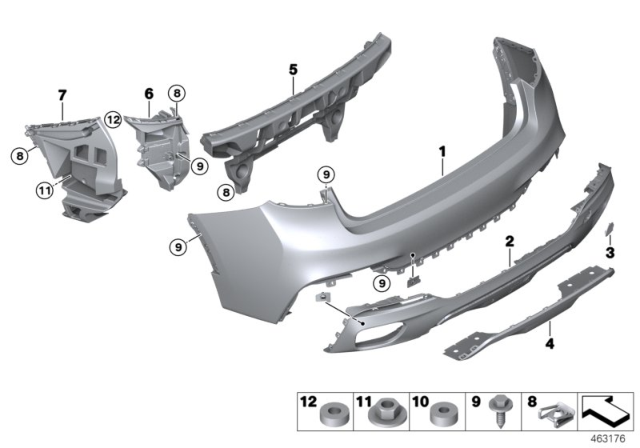 2015 BMW X6 M Trim Panel, Rear Diagram