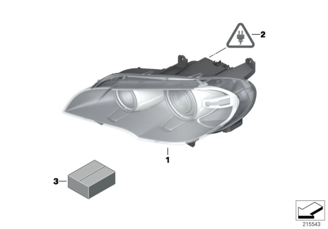 2011 BMW X5 Xenon Hid Headlight Diagram for 63127298452
