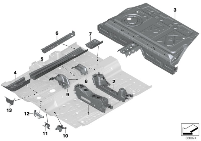 2020 BMW X1 Partition Trunk / Floor Parts Diagram