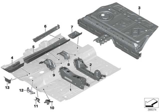 2018 BMW X1 Partition Trunk / Floor Parts Diagram