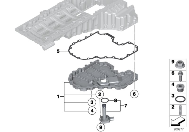 2015 BMW 760Li Oil Pan Part, Oil Level Indicator Diagram 1