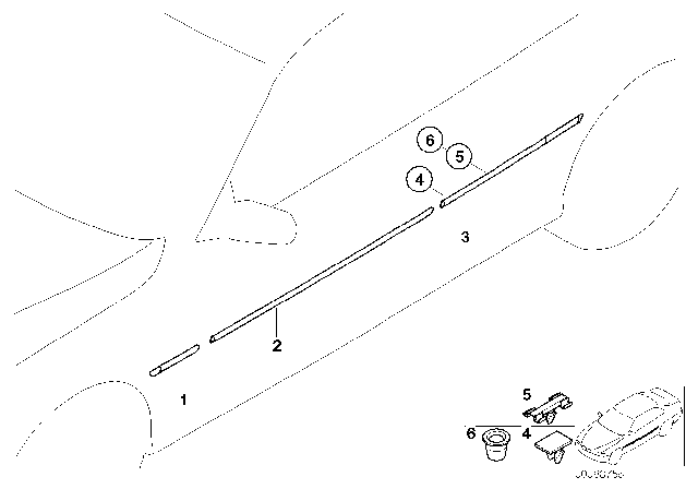 2000 BMW 323i Exterior Trim / Grille Diagram 1