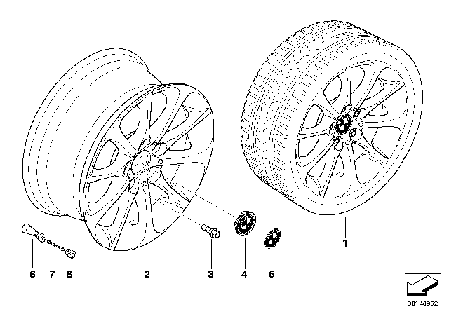 2008 BMW Z4 BMW LA Wheel, Star Spoke Diagram 2