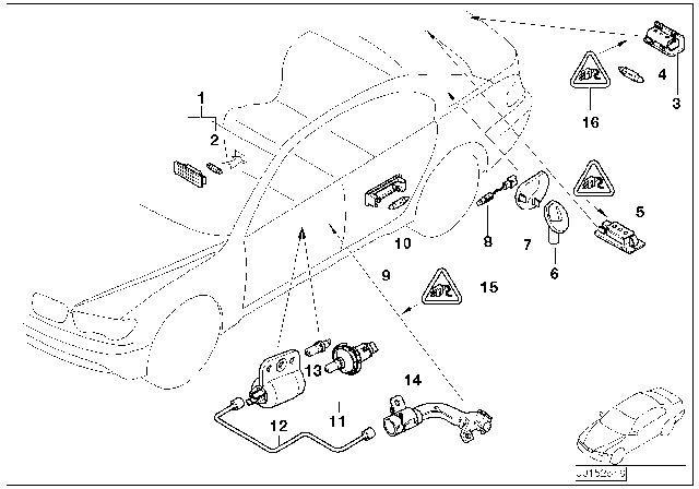 2008 BMW 750i Various Lamps Diagram 1