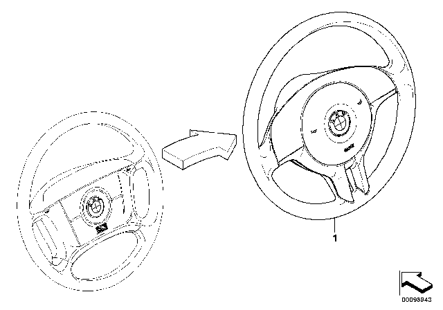 2000 BMW 323i Modification 4-Spoke Steering Wheel Diagram 2