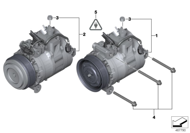 2009 BMW 128i Rp Air Conditioning Compressor Diagram