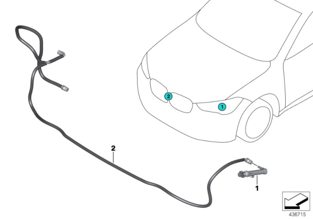 2019 BMW X1 Single Parts For Head Lamp Cleaning Diagram