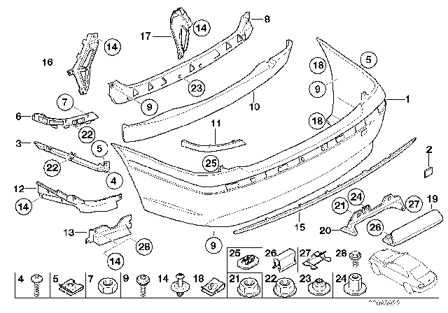 2005 BMW 745Li Trim Panel, Rear Diagram 1