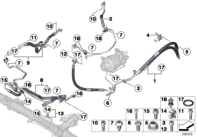 2016 BMW 535d xDrive Dynamic Drive 1St Part Expansion Hose Diagram for 32416794633