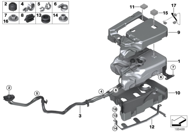 2013 BMW X5 Passive Tank Diagram for 16197222146