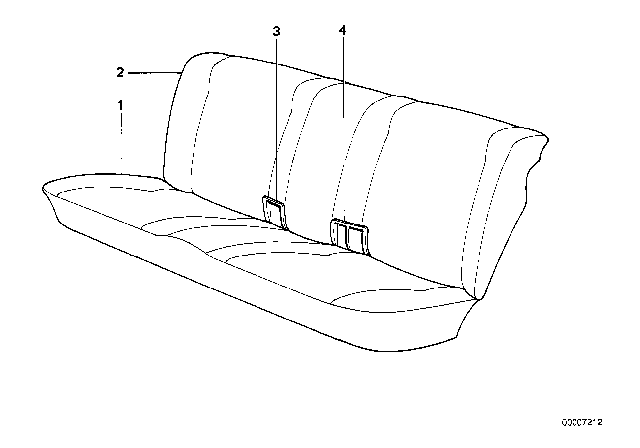 1990 BMW 325ix Rear Seat Parts Diagram