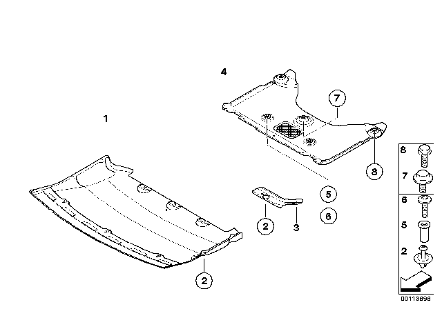 2008 BMW 750i Front Aggregate Protective Plate Diagram