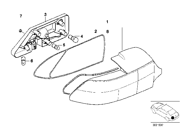 1999 BMW Z3 Tail Light, Right Diagram for 63218389714