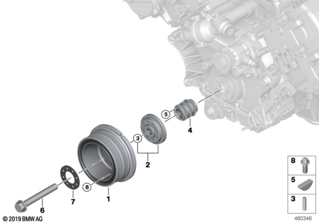 2007 BMW 760Li Vibration Damper Diagram for 11237504527