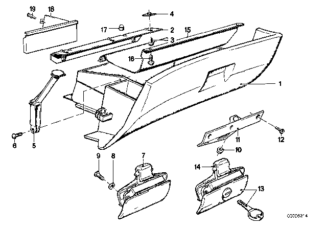 1988 BMW 535i Glove Box Diagram