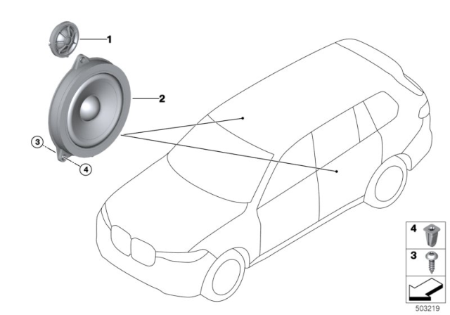 2020 BMW X7 TOP-HIFI LOUDSPEAKER TWEETER Diagram for 65132622812