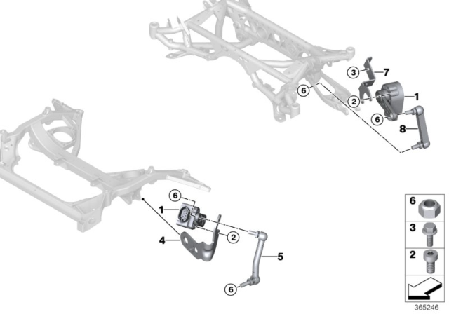 2017 BMW M2 Headlight Vertical Aim Control Sensor Diagram