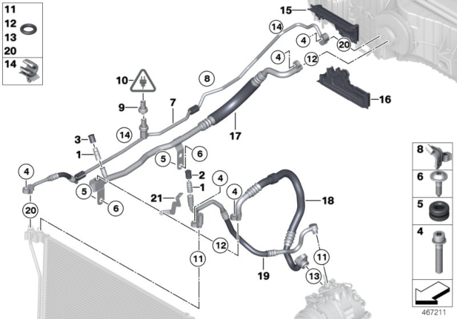 2013 BMW M6 Pressure Hose Assy Diagram for 64539218930