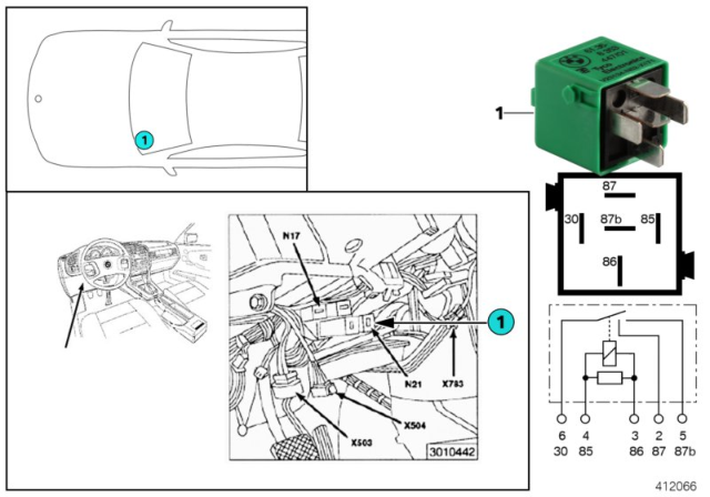 1994 BMW 320i Relay, Double Relay Module Diagram