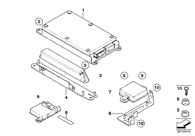 2008 BMW 535xi Single Parts SA 639, Trunk Diagram