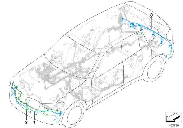 2018 BMW X3 Wiring Harnesses Bumper / Front End Diagram