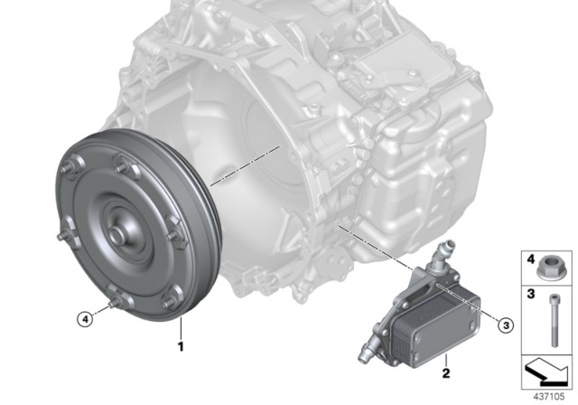 2016 BMW X1 Torque Converter / Oil Cooler (GA8F22AW) Diagram