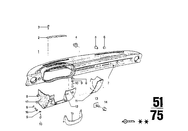 1975 BMW 3.0Si Cover Diagram for 51451815899