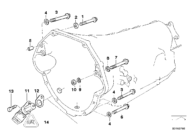 1996 BMW 850Ci Transmission Mounting Diagram