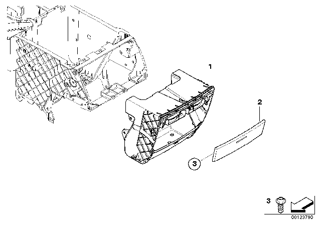 2006 BMW X5 Drink Holder Retrofit, Rear Diagram