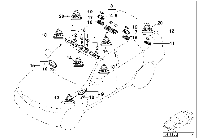 2002 BMW X5 Interior Light, Rear Diagram for 63316962142