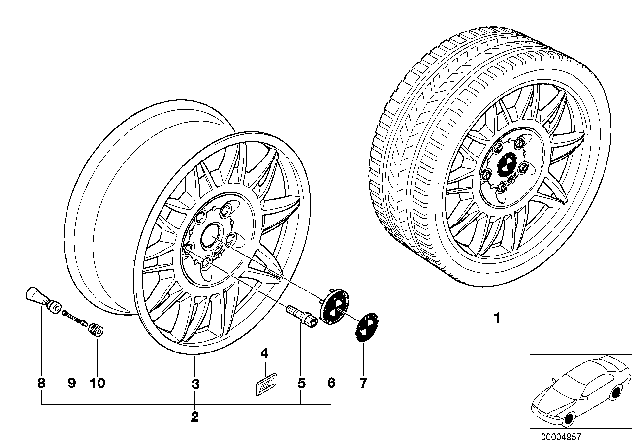 1998 BMW 323i M Double-Spoke Diagram 2