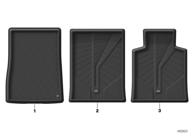 2019 BMW 750i Fitted Luggage Compartment Mat Diagram