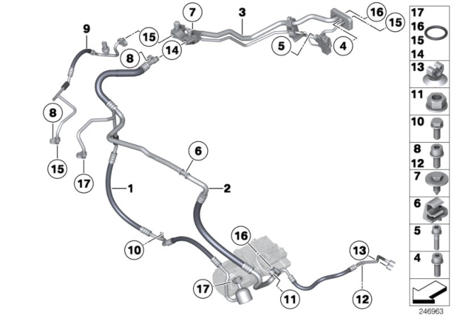 2011 BMW X6 Suction Line, Twin Pipe-Compressor Diagram for 64509192399