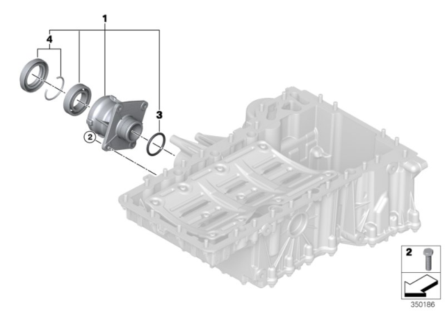 2015 BMW X5 M Front Axle Differential, Bearing Support Diagram