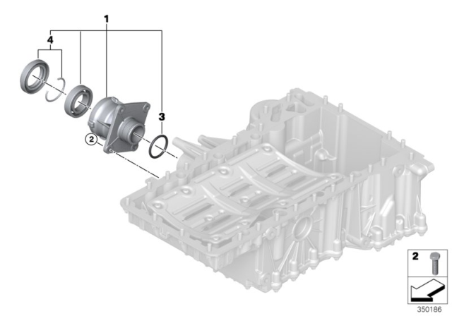 2016 BMW X5 Front Axle Differential, Bearing Support Diagram