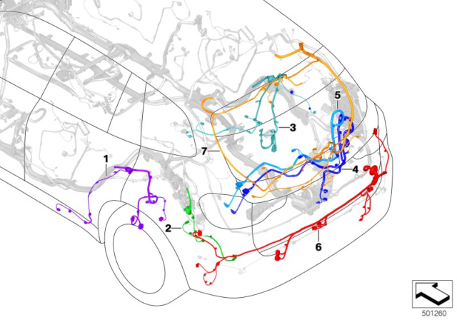 2019 BMW X4 Repair Cable Main Wiring Harness - Rear Diagram