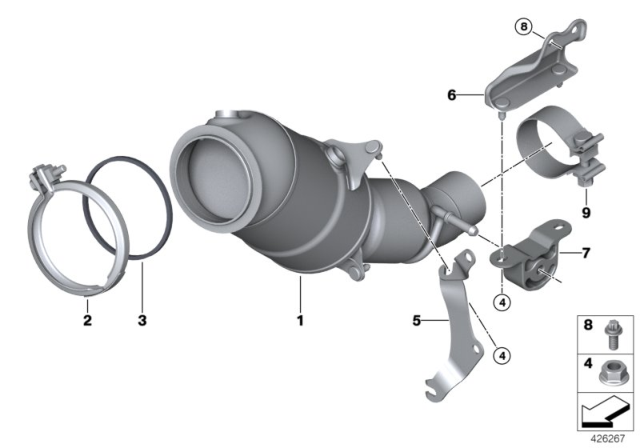 2018 BMW X5 Muffler Clamp Diagram for 18308636423