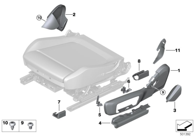 2020 BMW 840i Seat, Front, Seat Panels, Electrical Diagram