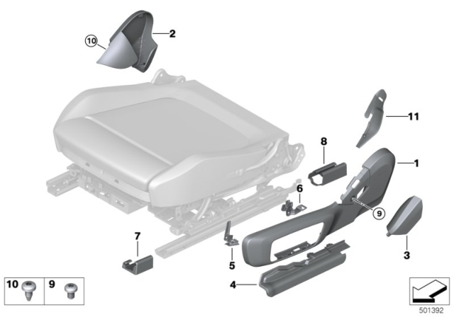 2020 BMW 840i COVER CAP, SEAT RAIL FRONT L Diagram for 52107492747