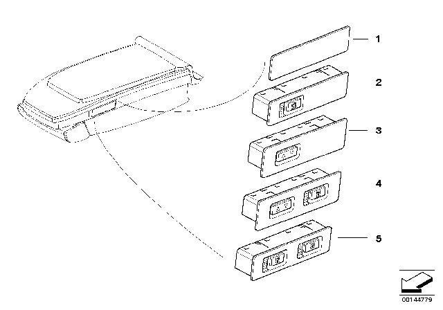 2004 BMW 745Li Switch, Additional Seat Functions Diagram 2