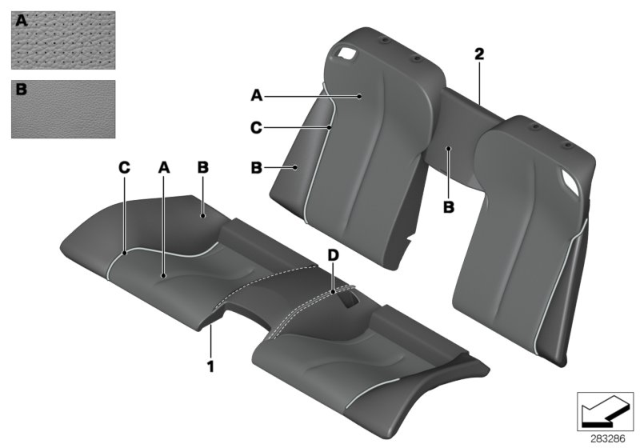 2014 BMW 650i Individual Cover Klima-Leather, Rear Diagram