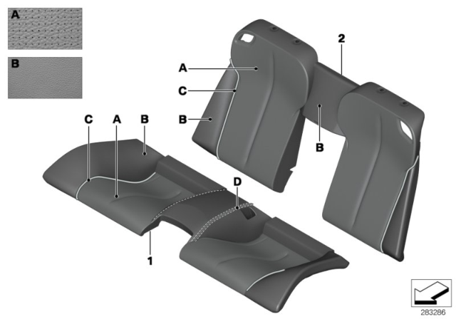 2013 BMW 650i Individual Cover Klima-Leather, Rear Diagram