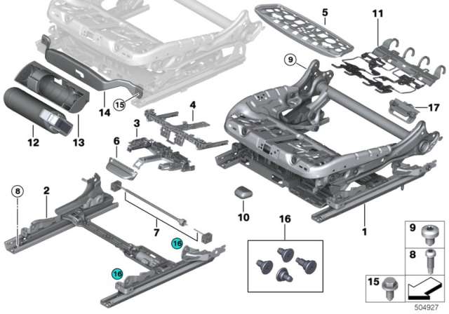 2020 BMW X5 Seat, Front, Seat Frame Diagram